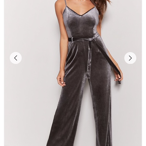 gray velvet jumpsuit